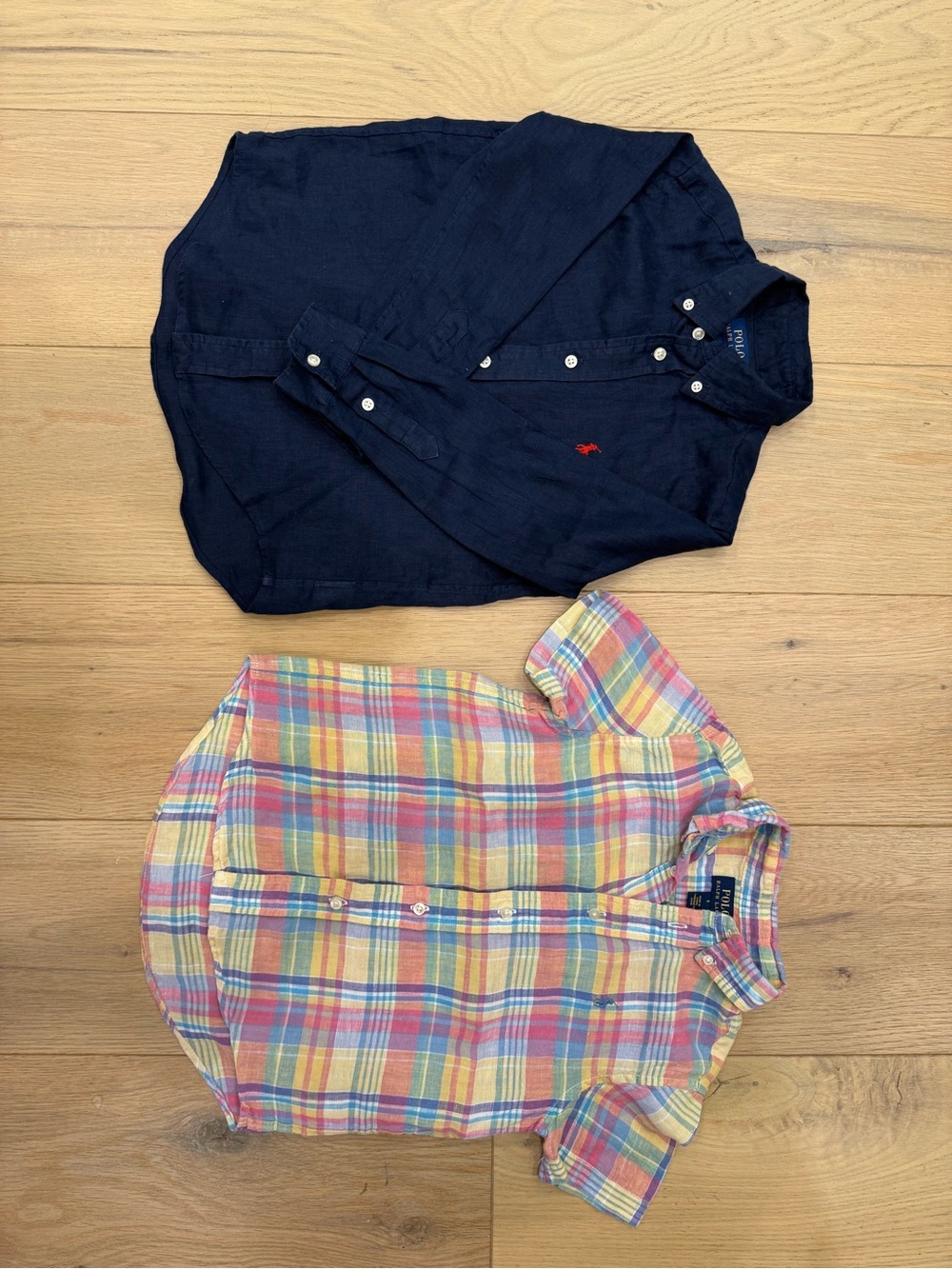 Polo Ralph Lauren label plaid multi colour & navy blue button down